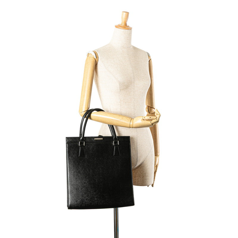 バーバリー ノバチェック ハンドバッグ トートバッグ ブラック レザー レディース BURBERRY 【中古】
