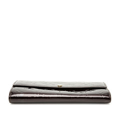 ルイ ヴィトン モノグラム ヴェルニ ポルトフォイユ サラ 長財布 M93524 アマラント パテントレザー レディース LOUIS VUITTON 【中古】