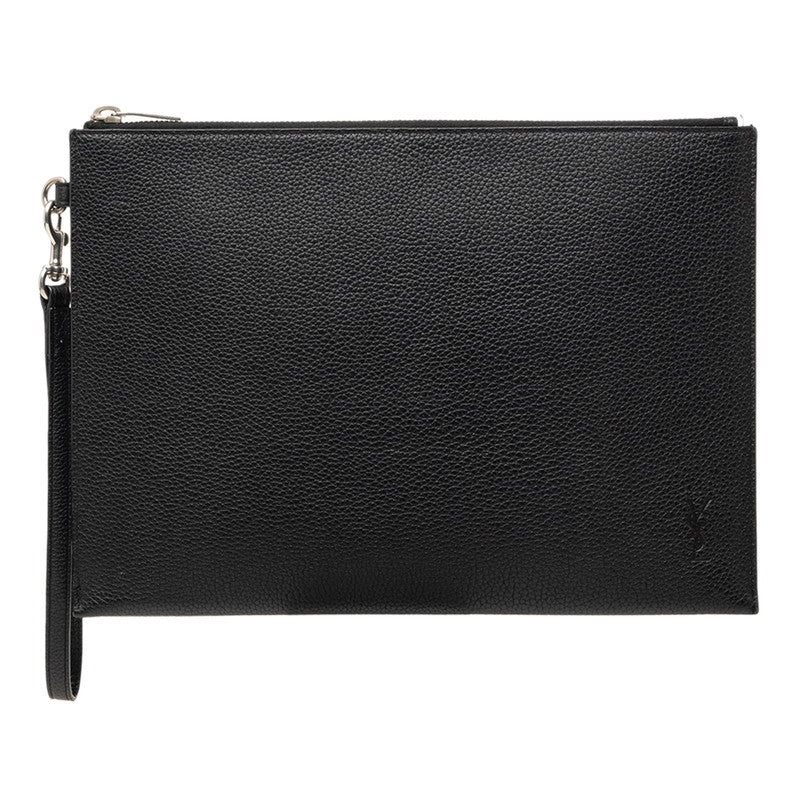 サンローラン YSLロゴ クラッチバッグ セカンドバッグ 686510 ブラック レザー メンズ SAINT LAURENT 【中古】