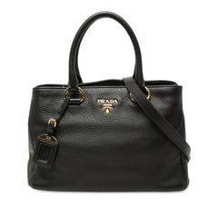 プラダ ロゴ ハンドバッグ ショルダーバッグ 2WAY BN2878 ブラック レザー レディース PRADA 中古