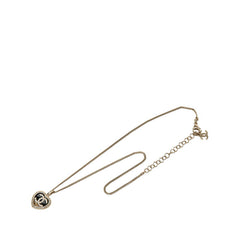 シャネル ココマーク ハートモチーフ ネックレス ゴールド ブラック メッキ ラインストーン レディース CHANEL 【中古】