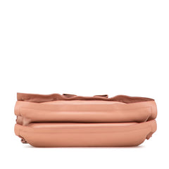 サルヴァトーレフェラガモ ヴィヴァ ボウ ヴァラリボン ショルダーバッグ ピンク ベージュ レザー レディース Salvatore Ferragamo 【中古】