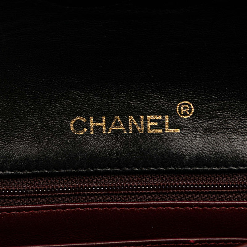 シャネル ミニマトラッセ ココマーク チェーン ショルダーバッグ ブラック ラムスキン レディース CHANEL 【中古】
