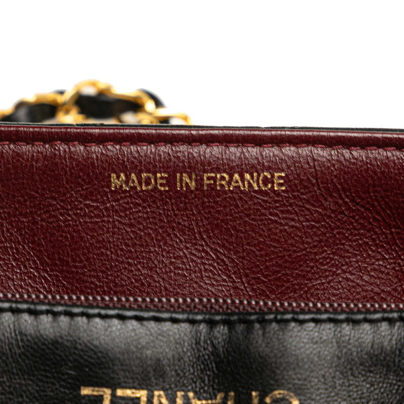 シャネル ミニマトラッセ ココマーク チェーン ショルダーバッグ ブラック ラムスキン レディース CHANEL 【中古】