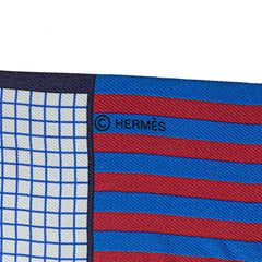 エルメス ツイリー Couvertures Nouvelles 馬着 スカーフ ブルー マルチカラー シルク レディース HERMES 【中古】