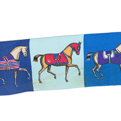 エルメス ツイリー Couvertures Nouvelles 馬着 スカーフ ブルー マルチカラー シルク レディース HERMES 【中古】