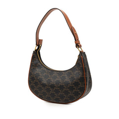 セリーヌ トリオンフ アヴァ ハンドバッグ ワンショルダーバッグ ブラック ブラウン PVC レザー レディース CELINE 【中古】