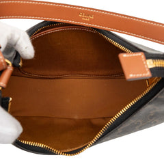 セリーヌ トリオンフ アヴァ ハンドバッグ ワンショルダーバッグ ブラック ブラウン PVC レザー レディース CELINE 【中古】