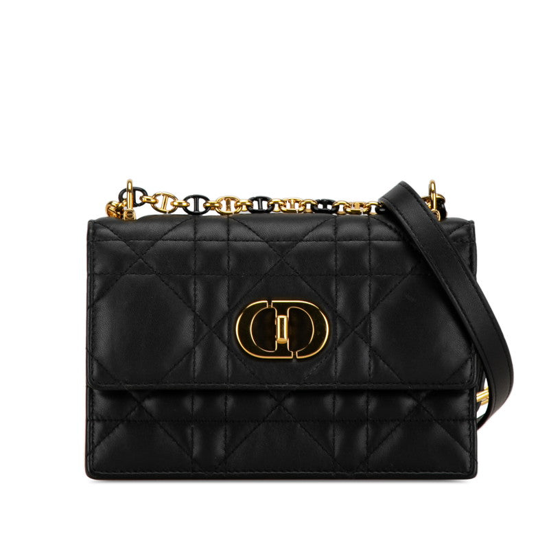 ディオール Miss Caro マクロカナージュ チェーン ミニショルダーバッグ ブラック ラムスキン レディース Dior 中古
