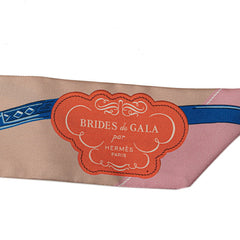 エルメス ツイリー Brides de gala アップリケピケ スカーフ ピンク マルチカラー シルク レディース HERMES 【中古】