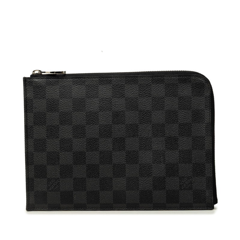 ルイ ヴィトン ダミエグラフィット ポシェットジュールPM クラッチバッグ N63278 グレー PVC メンズ LOUIS VUITTON 中古