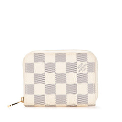 ルイ ヴィトン ダミエ アズール ジッピー コインパース コインケース N63069 ホワイト PVC レザー レディース LOUIS VUITTON 【中古】