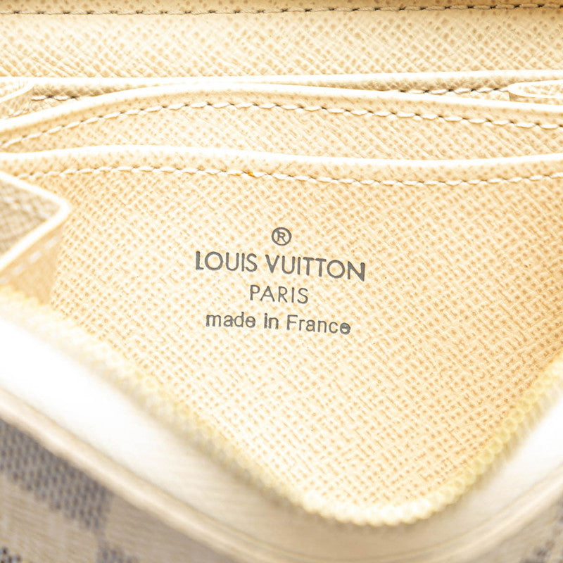 ルイ ヴィトン ダミエ アズール ジッピー コインパース コインケース N63069 ホワイト PVC レザー レディース LOUIS VUITTON 【中古】