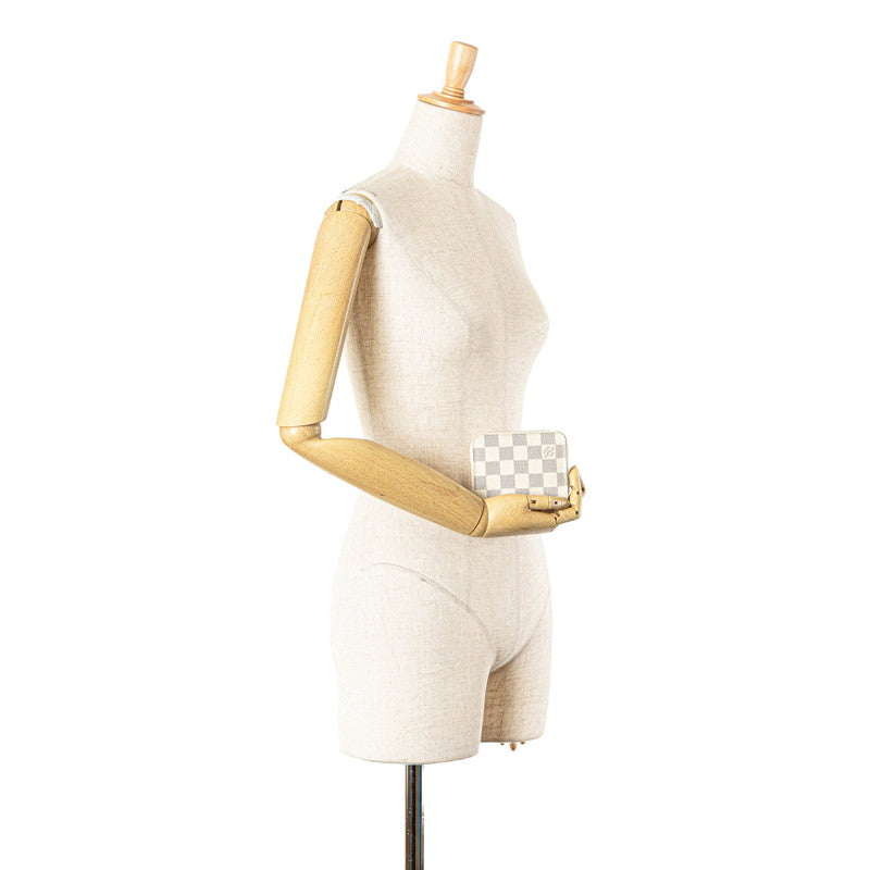 ルイ ヴィトン ダミエ アズール ジッピー コインパース コインケース N63069 ホワイト PVC レザー レディース LOUIS VUITTON 【中古】