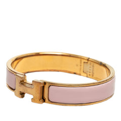 エルメス クリックH PM ブレスレット ゴールド ピンク メッキ エナメル レディース HERMES 【中古】