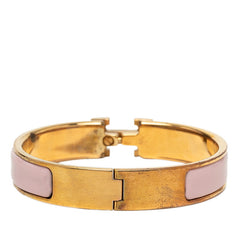 エルメス クリックH PM ブレスレット ゴールド ピンク メッキ エナメル レディース HERMES 【中古】