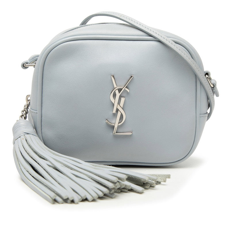 サンローラン YSLロゴ ブロガー タッセル ミニ ショルダーバッグ FLY425317 ブルー レザー レディース SAINT LAURENT 【中古】