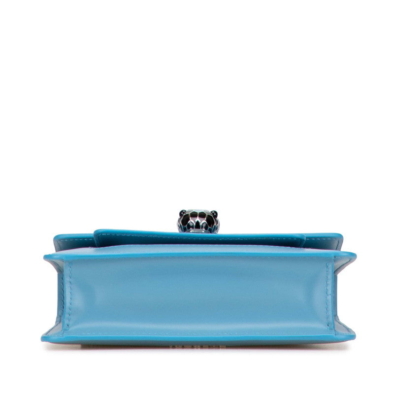 ブルガリ セルペンティ フォーエバー チェーン ショルダーバッグ ブルー レザー レディース BVLGARI 【中古】