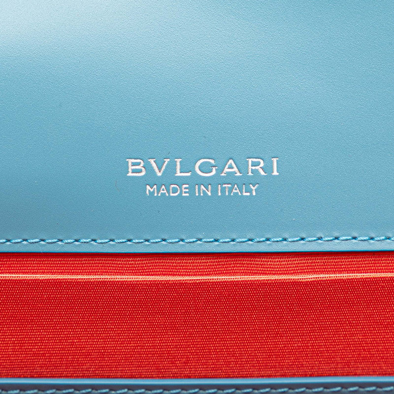 ブルガリ セルペンティ フォーエバー チェーン ショルダーバッグ ブルー レザー レディース BVLGARI 【中古】