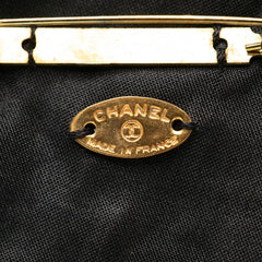 シャネル カメリア コサージュ ブローチ ブラック レース メッキ レディース CHANEL 【中古】