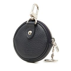 ルイ ヴィトン ポルトクレ ポシェット キーリング キーホルダー ミニポーチ コインケース MP2080 ネイビー レザー レディース LOUIS VUITTON 【中古】