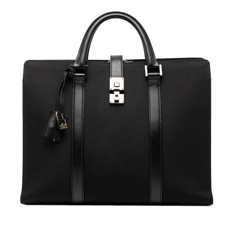 グッチ ブリーフケース ビジネスバッグ 114262 ブラック レザー ナイロン メンズ GUCCI 【中古】