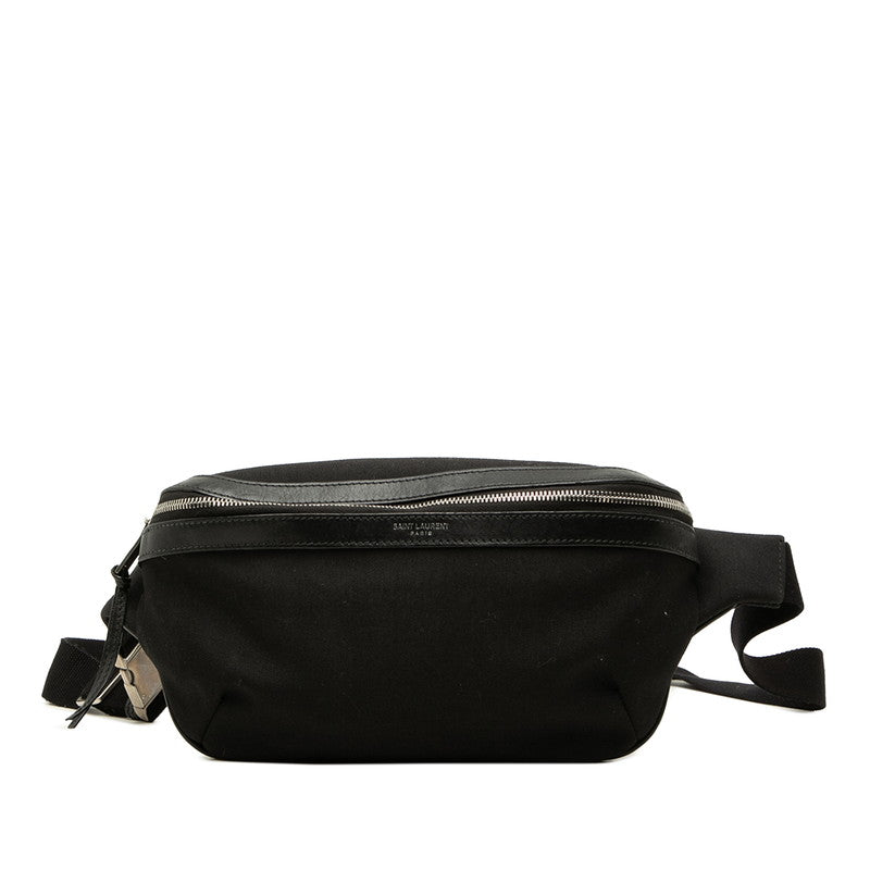 サンローラン ボディバッグ ウエストバッグ 557831 ブラック キャンバス レザー レディース SAINT LAURENT 【中古】