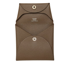 エルメス バスティア コインケース 小銭入れ グレージュ シルバー レザー レディース HERMES 中古