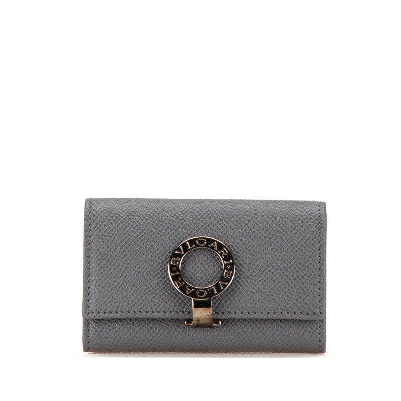 ブルガリ ブルガリブルガリ 6連 キーケース グレー レザー レディース BVLGARI 【中古】