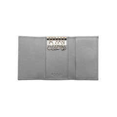 ブルガリ ブルガリブルガリ 6連 キーケース グレー レザー レディース BVLGARI 中古