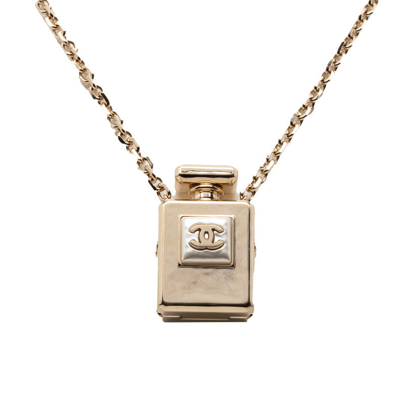 シャネル ココマーク パフュームボトル チェーン ペンダント ネックレス ゴールド メッキ フェイクパール レディース CHANEL 【中古】