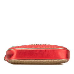 グッチ ラミネート キルティング クラッチバッグ セカンドバッグ 540985 レッド グリーン ゴールド レザー レディース GUCCI 【中古】