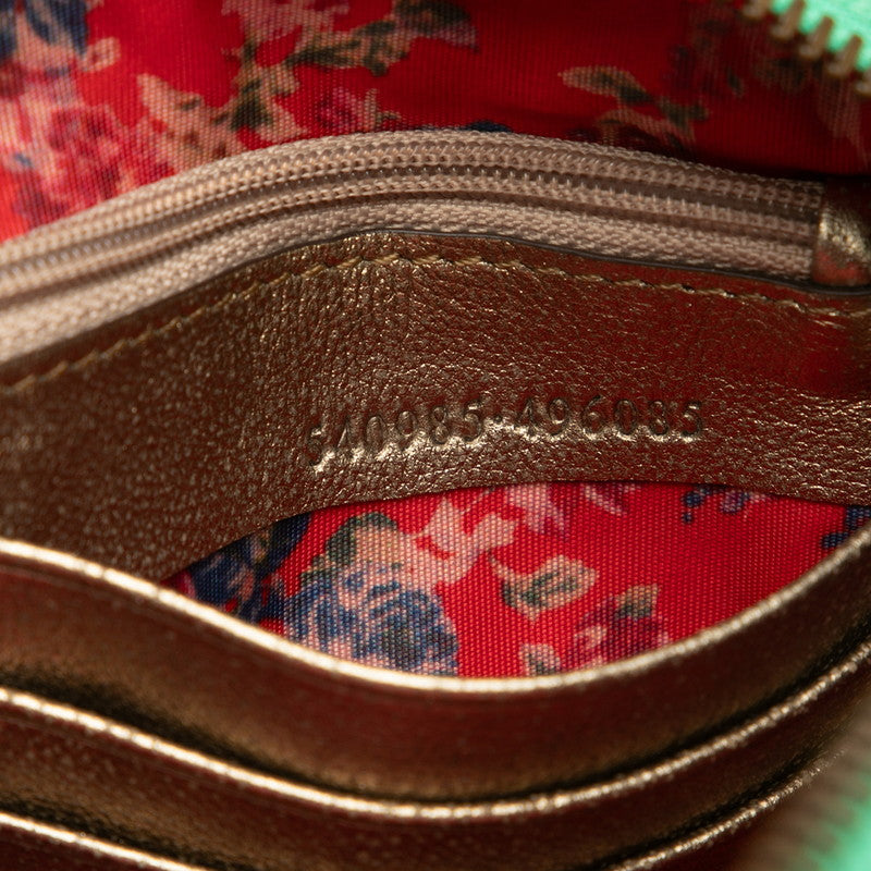 グッチ ラミネート キルティング クラッチバッグ セカンドバッグ 540985 レッド グリーン ゴールド レザー レディース GUCCI 【中古】