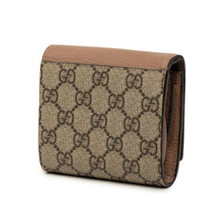 グッチ GGスプリーム ダブルG 二つ折り財布 598587 ベージュ ピンク PVC レザー レディース GUCCI 【中古】