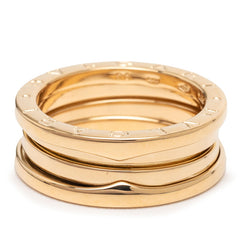 ブルガリ ビーゼロワン 3バンド リング 指輪 #56 750 レディース BVLGARI 【中古】