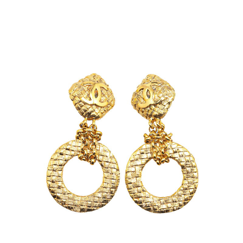 シャネル ヴィンテージ ココマーク 編み込み モチーフ イヤリング ゴールド メッキ レディース CHANEL 【中古】