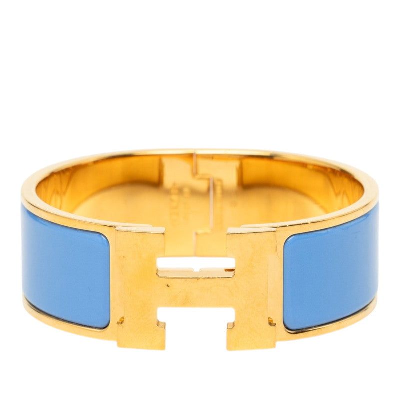 エルメス クリッククラックH PM ブレスレット バングル ブルー ゴールド メッキ エナメル レディース HERMES 中古