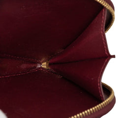 ルイ ヴィトン モノグラム ヴェルニ ポルトモネ クール レオパード コインケース 小銭入れ M91474 ワインレッド パープル系 ピンク パテントレザー レディース LOUIS VUITTON 中古