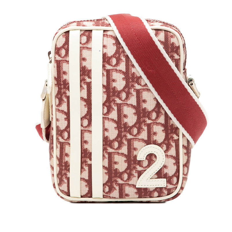 ディオール トロッター ナンバー2 ショルダーバッグ レッド ホワイト PVC レザー レディース Dior 【中古】
