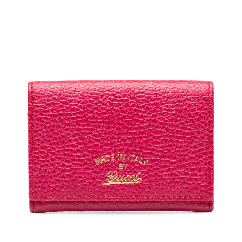 グッチ スウィング カードケース 381045 ピンク レザー レディース GUCCI 中古