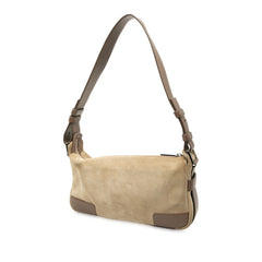 ロエベ アナグラム ショルダーバッグ ベージュ ブラウン スウェード レザー レディース LOEWE 【中古】
