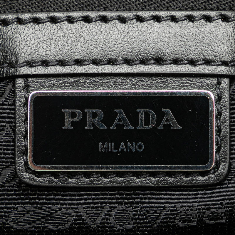 プラダ 三角ロゴプレート コミック プリント 斜め掛け ショルダーバッグ ホワイト レザー レディース PRADA 【中古】