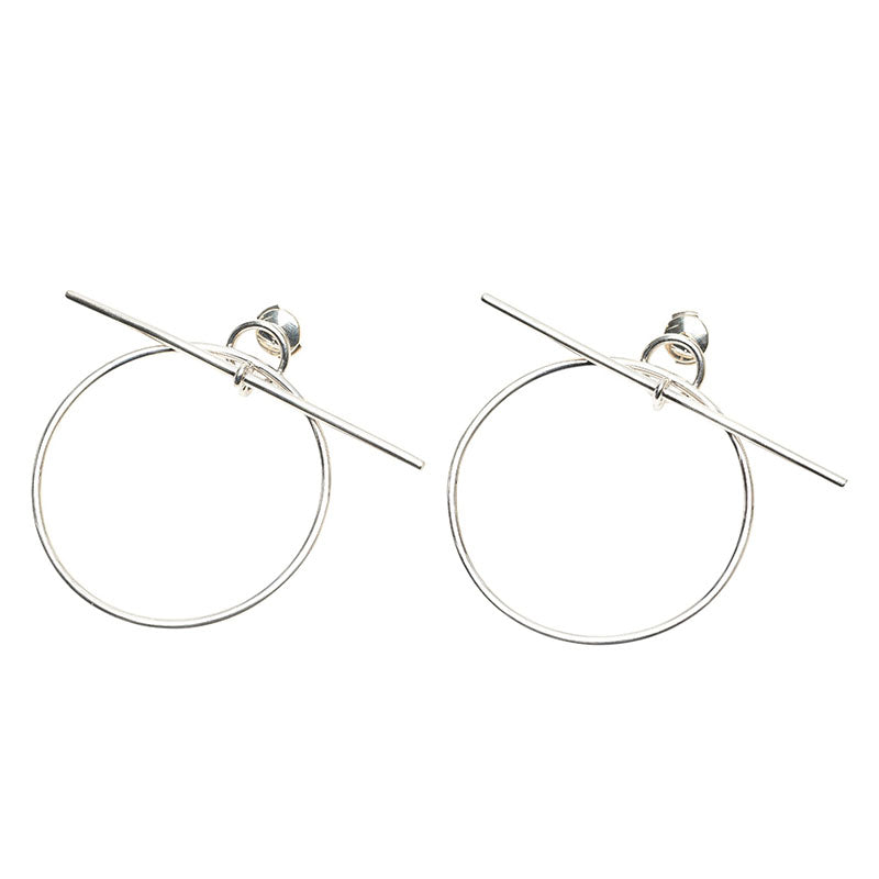 エルメス ループMM LOOP スタッドピアス SV925 シルバー レディース HERMES 【中古】