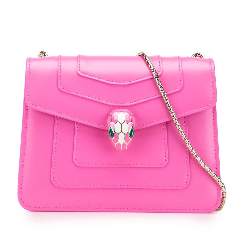 ブルガリ セルペンティフォーエバー チェーン ショルダーバッグ ハンドバッグ ピンク レザー レディース BVLGARI 【中古】