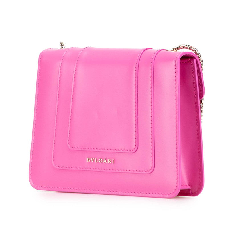 ブルガリ セルペンティフォーエバー チェーン ショルダーバッグ ハンドバッグ ピンク レザー レディース BVLGARI 【中古】