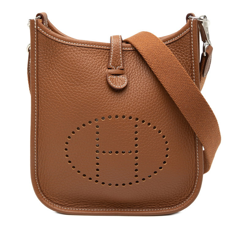 エルメス エブリン16 TPM 斜め掛け ショルダーバッグ ブラウン系 シルバー金具 トリヨンクレマンス レディース HERMES 【中古】