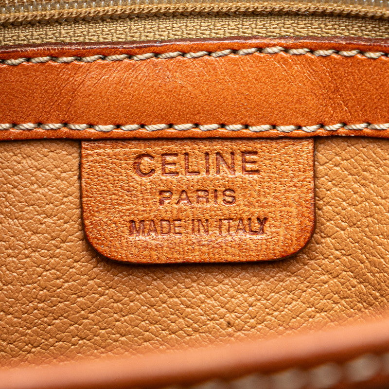 セリーヌ マカダム ハンドバッグ ショルダーバッグ ブラウン PVC レザー レディース CELINE 【中古】
