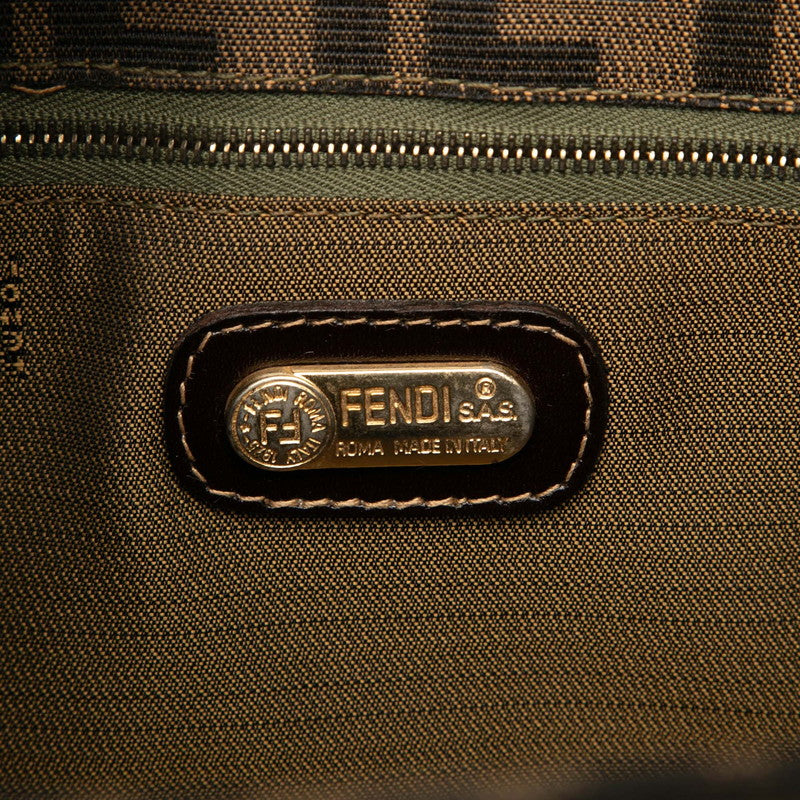 フェンディ ズッカ ショルダーバッグ バニティバッグ 2WAY ブラウン キャンバス レザー レディース FENDI 【中古】