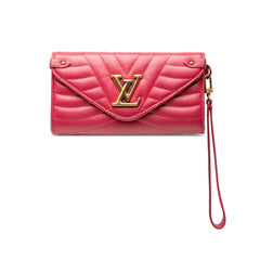 ルイ ヴィトン ニューウェーブ 長財布 ロングウォレット M63820 フリージア ピンク系 レザー レディース LOUIS VUITTON 【中古】