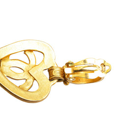 シャネル ヴィンテージ ココマーク ハートモチーフ イヤリング スイング ゴールド メッキ レディース CHANEL 【中古】